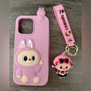 3D LaBubu iPhone 16 Pro Max Case and Bag Charm Bundle